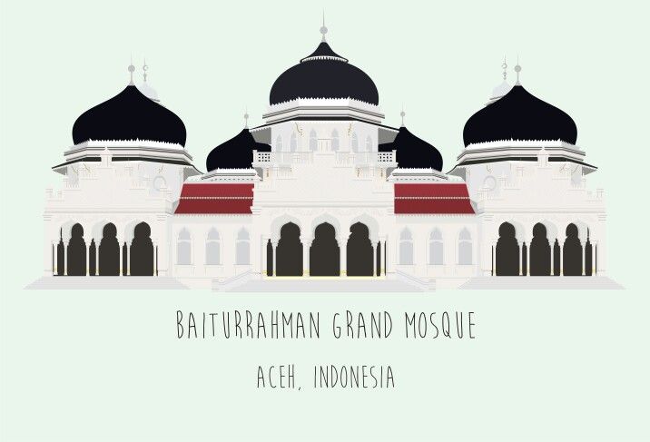 Detail Masjid Raya Baiturrahman Vector Nomer 45