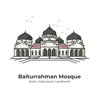 Detail Masjid Raya Baiturrahman Vector Nomer 7