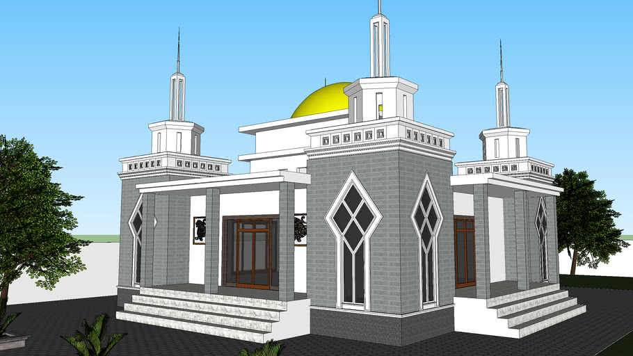 Detail Masjid Sketchup Nomer 2
