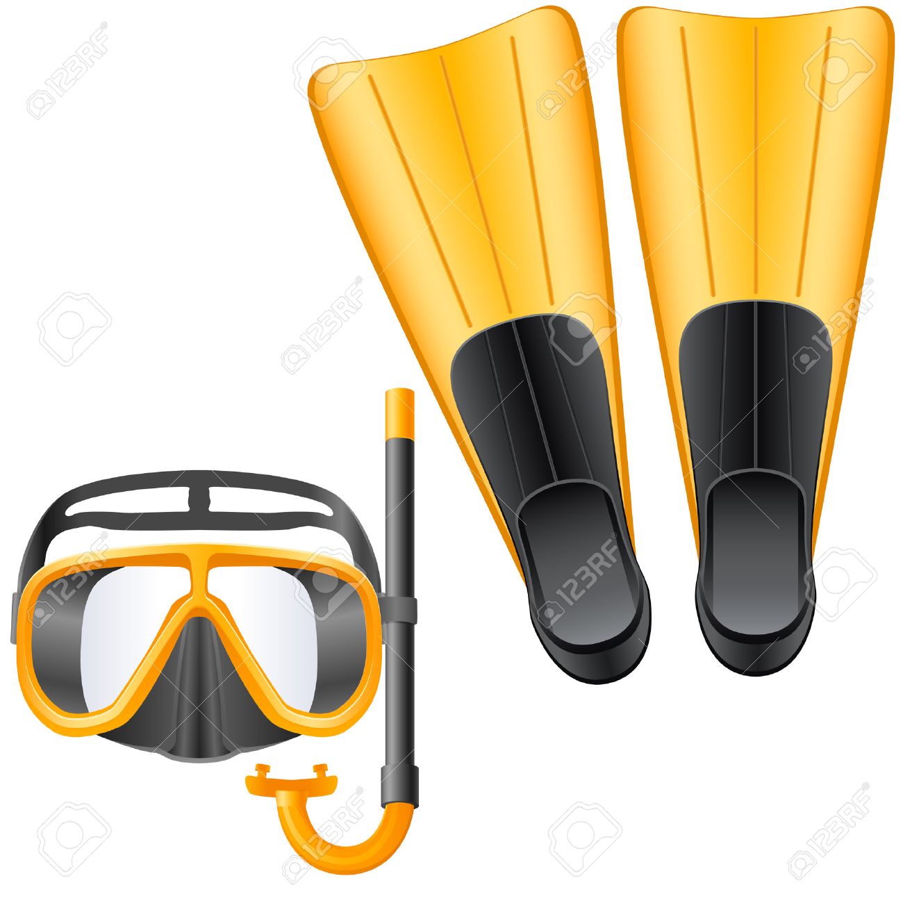 Detail Mask And Snorkel Clipart Nomer 30