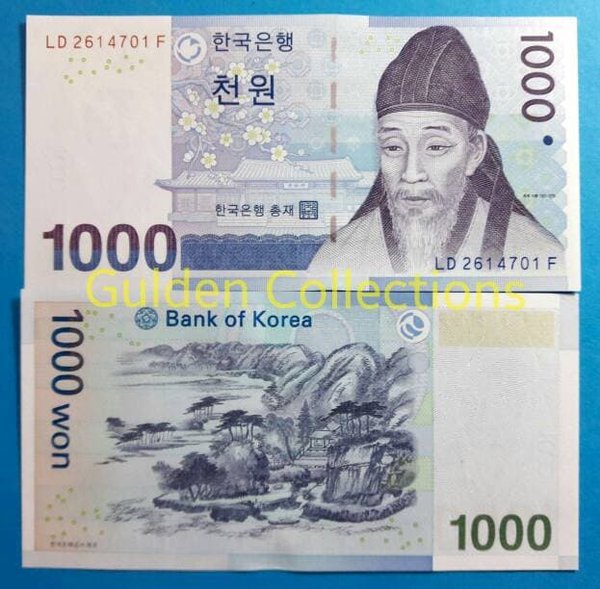 Detail Mata Uang Korea 1000 Won Nomer 4