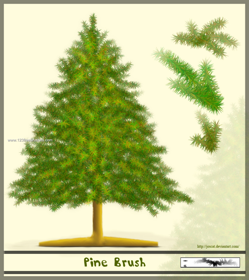 Detail Photoshop Pine Tree Brushes Nomer 16