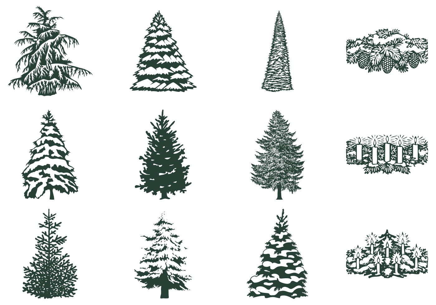 Detail Photoshop Pine Tree Brushes Nomer 5