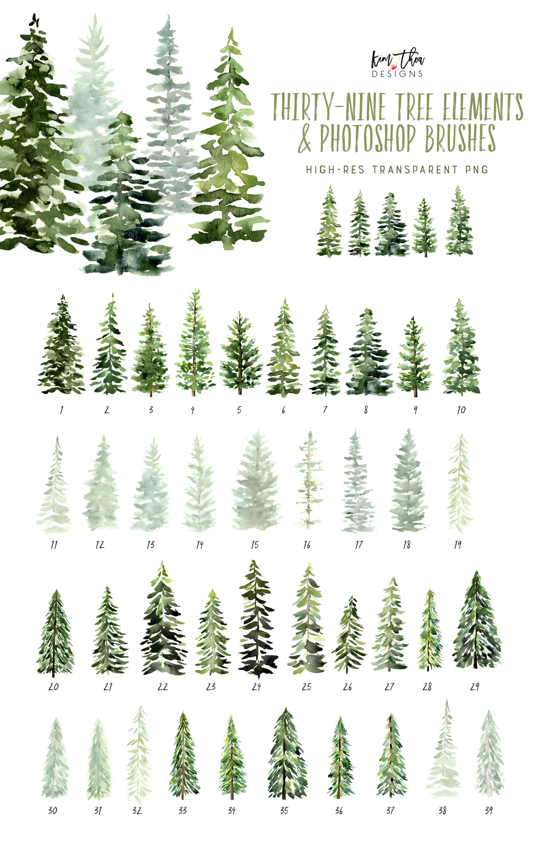 Detail Photoshop Pine Tree Brushes Nomer 54