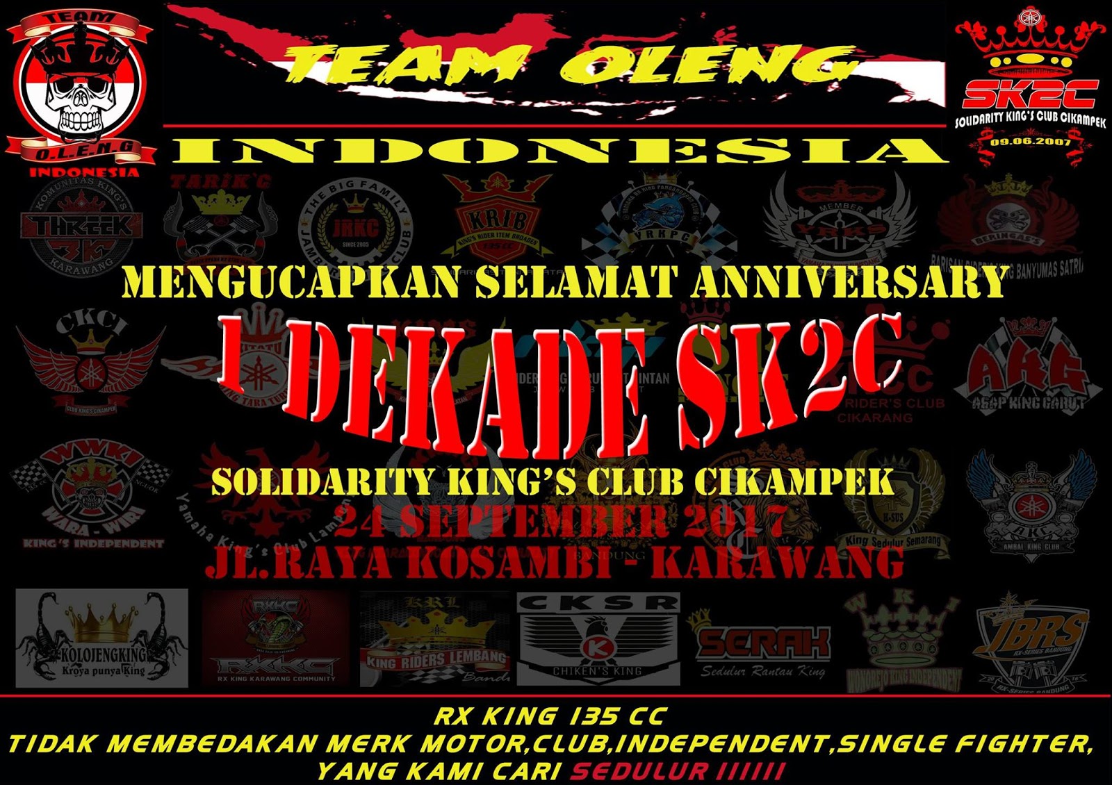 Detail Piagam Anniversary Club Motor Nomer 15