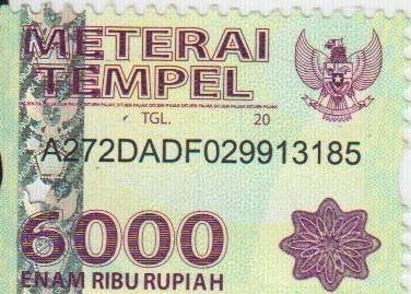 Detail Materai Surat Perjanjian Nomer 45