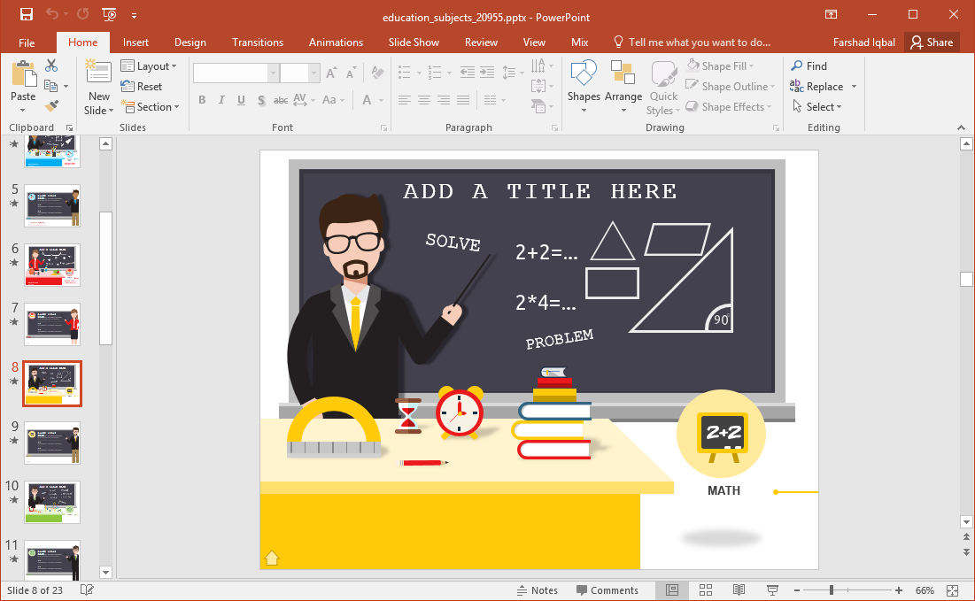 Detail Math Powerpoint Template Nomer 45
