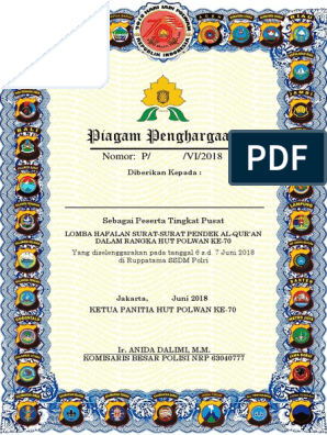 Detail Piagam Kosong Nomer 29