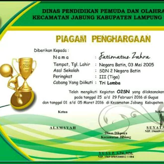 Detail Piagam Merpati Kolong Nomer 19