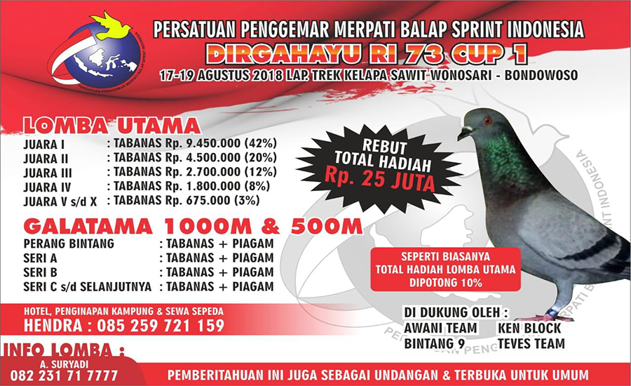 Detail Piagam Merpati Kolong Nomer 22