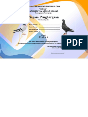 Detail Piagam Merpati Kolong Nomer 52