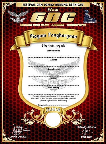 Detail Piagam Merpati Kolong Nomer 9