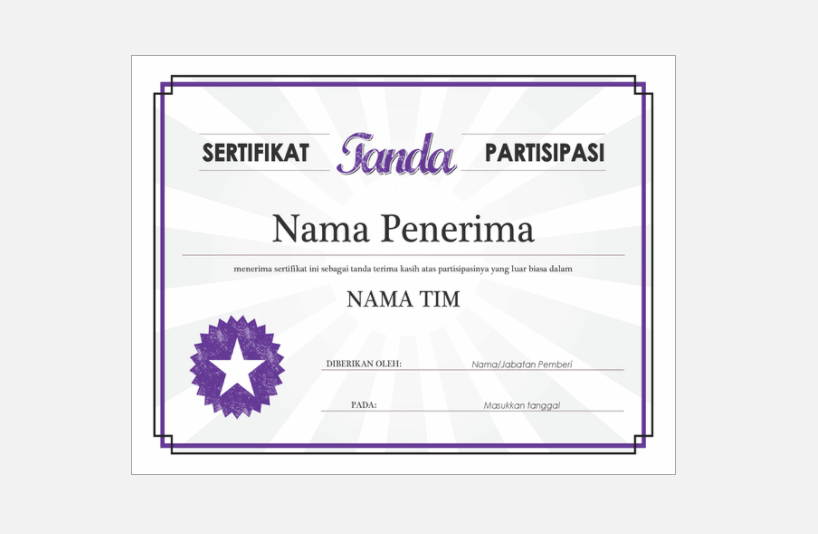 Detail Piagam Template Nomer 48