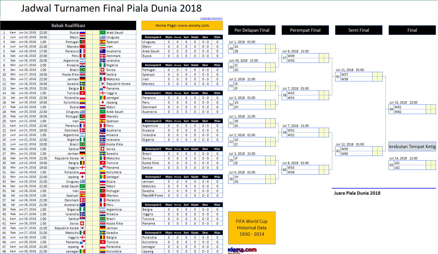 Detail Piala Dunia 2018 Excel Nomer 2