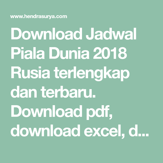 Detail Piala Dunia 2018 Excel Nomer 22