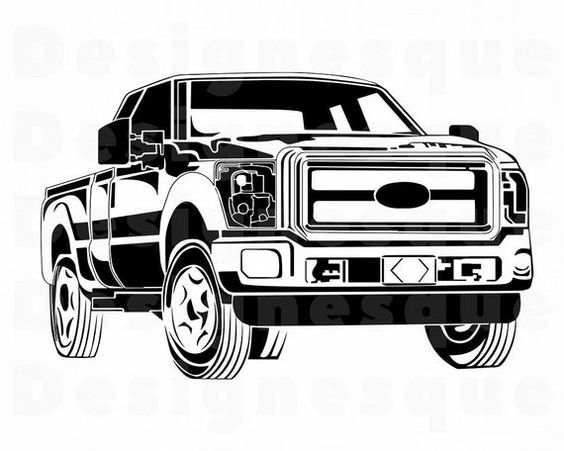 Detail Pickup Truck Silhouette Clip Art Nomer 7