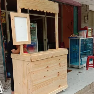 Detail Meja Booth Kayu Nomer 47