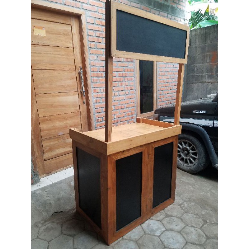 Detail Meja Booth Kayu Nomer 9