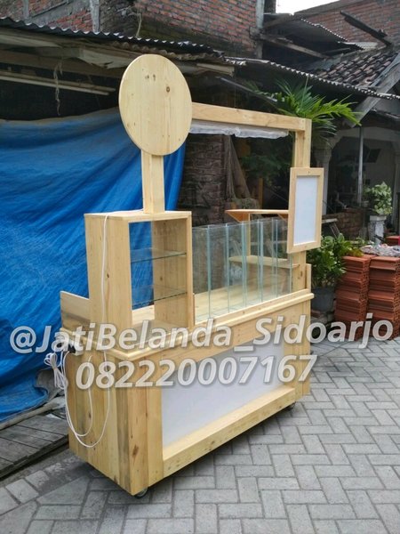 Detail Meja Jualan Pop Ice Dari Kayu Nomer 17