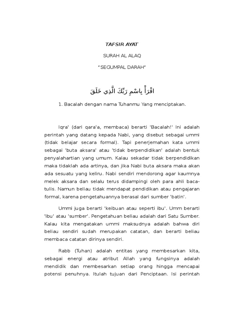 Detail Membaca Surat Al Alaq Nomer 34