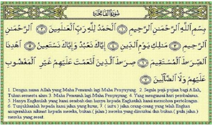 Detail Membaca Surat Al Fatihah Nomer 4