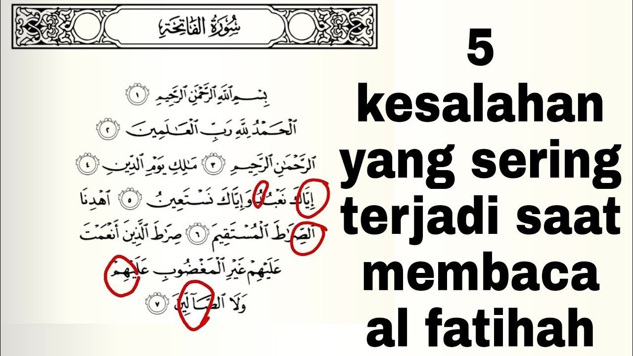 Detail Membaca Surat Al Fatihah Termasuk Nomer 29