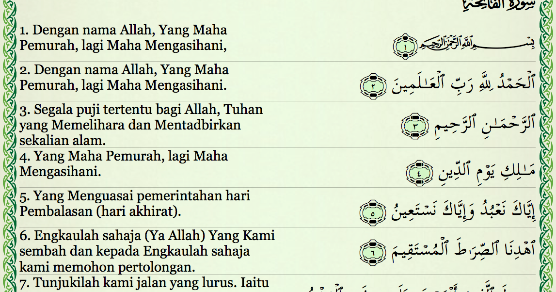 Detail Membaca Surat Al Fatihah Termasuk Nomer 47