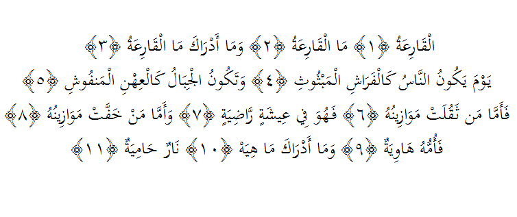 Detail Membaca Surat Al Qoriah Nomer 27