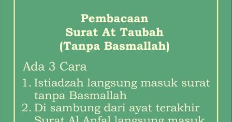 Detail Membaca Surat At Taubah Tanpa Bismillah Nomer 4