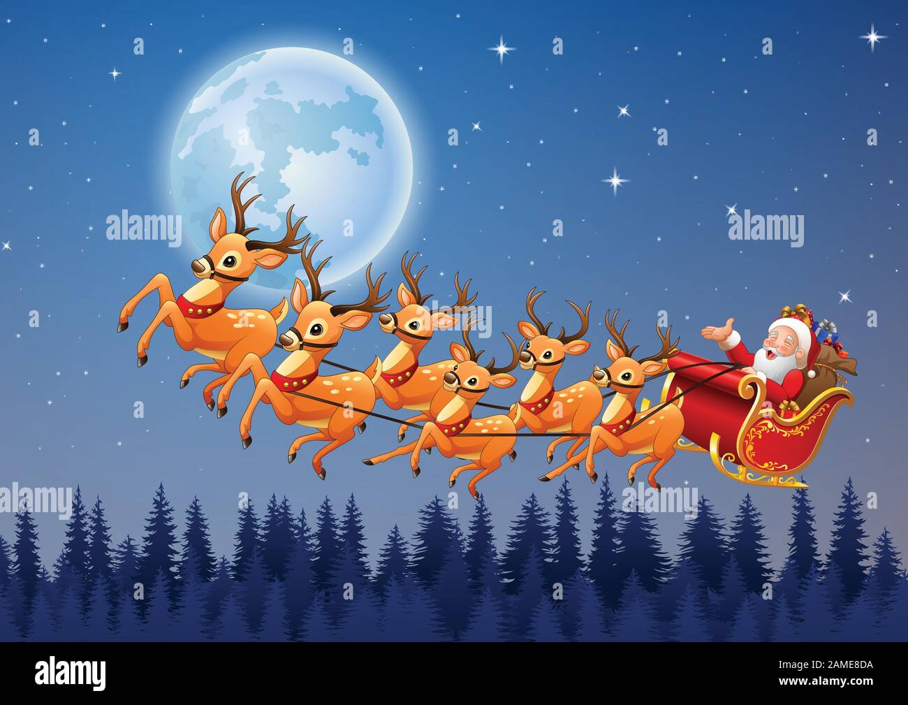 Detail Pics Of Santa Claus And His Reindeer Nomer 22