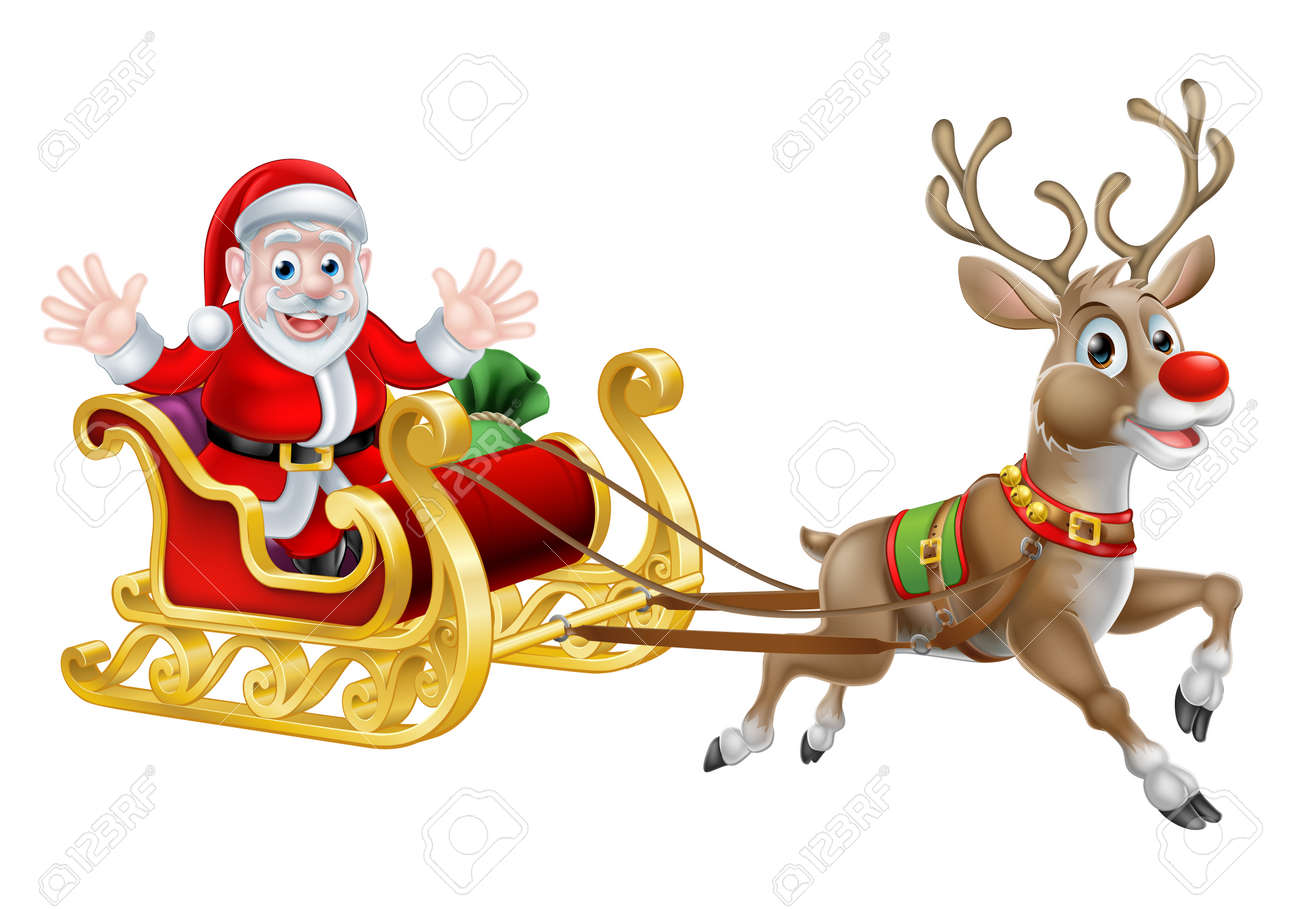 Detail Pics Of Santa Claus And His Reindeer Nomer 4