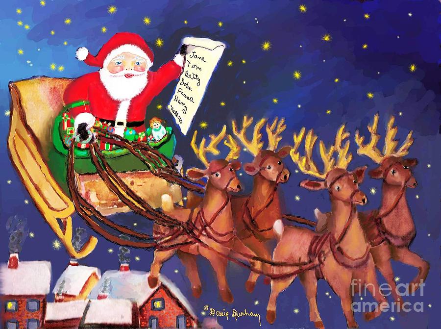 Detail Pics Of Santa Claus And His Reindeer Nomer 10