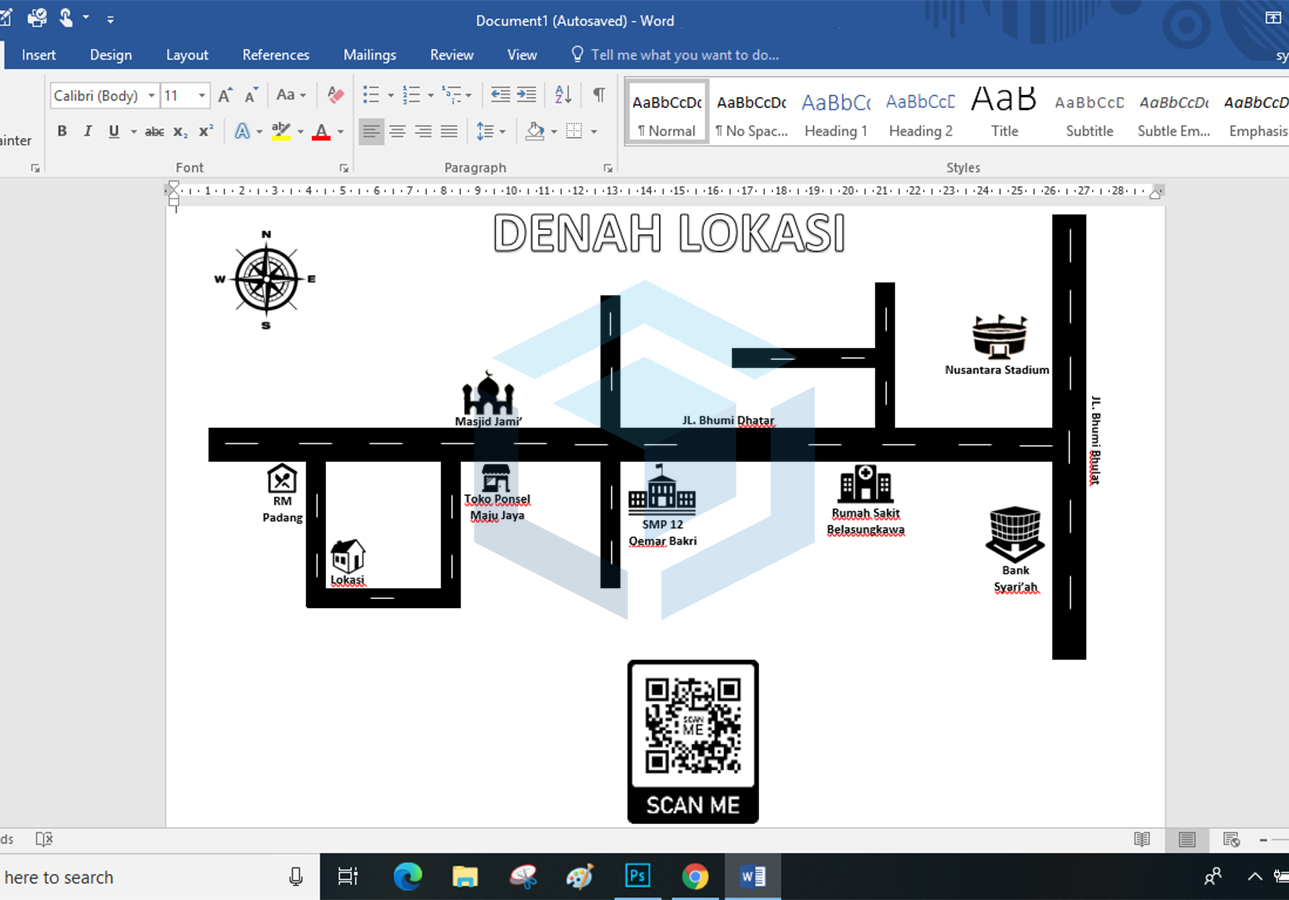 Detail Membuat Denah Lokasi Undangan Dengan Microsoft Word Nomer 13