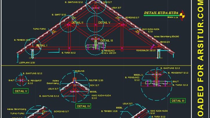 Detail Membuat Gambar Atap Seng Pada Autocad Nomer 5