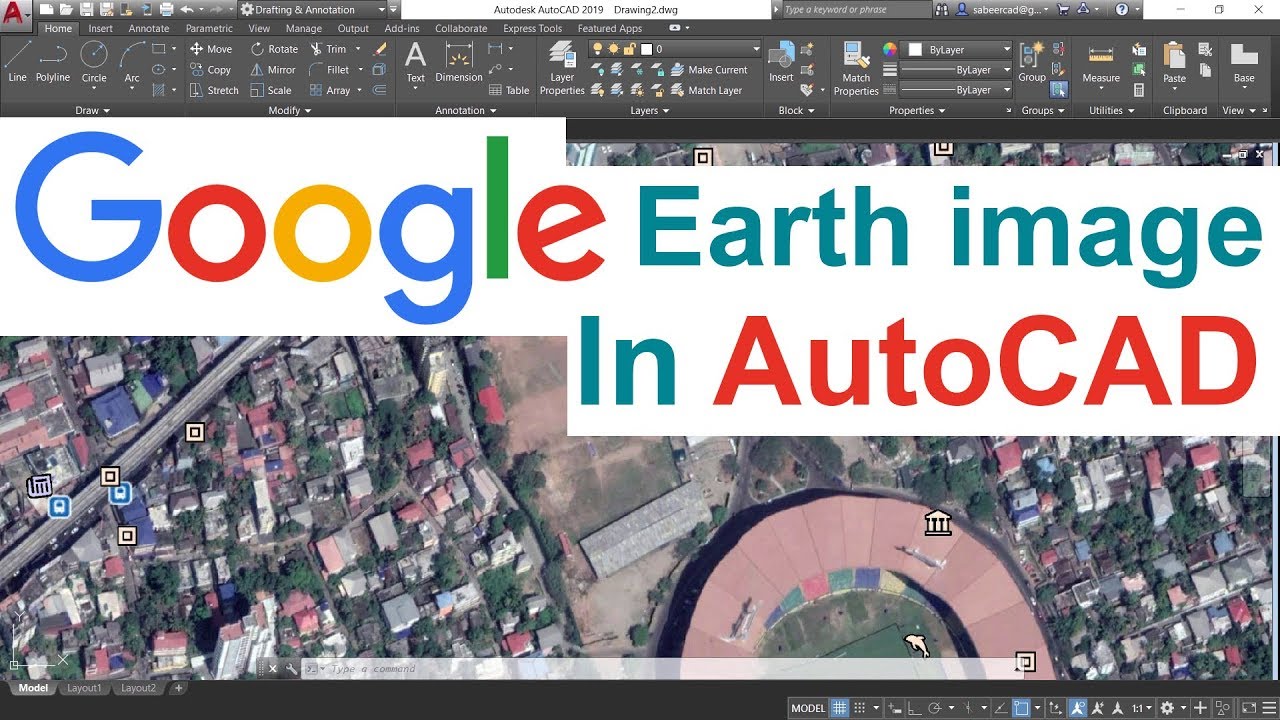 Detail Membuat Gambar Dari Google Earth Ke Autocad Nomer 2