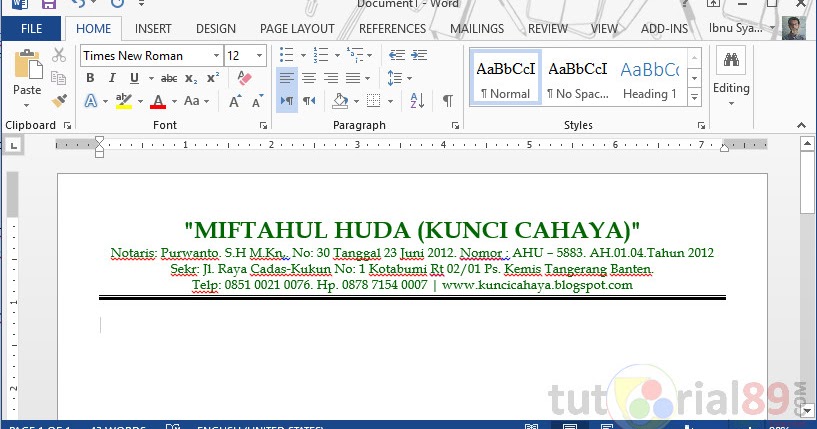 Detail Membuat Garis Kop Surat Nomer 33