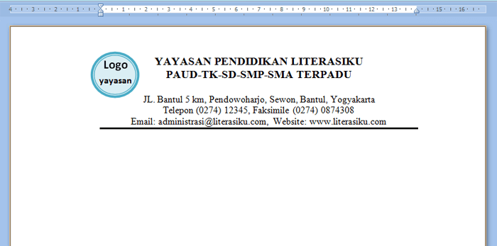 Detail Membuat Kop Surat Di Word 2010 Nomer 32