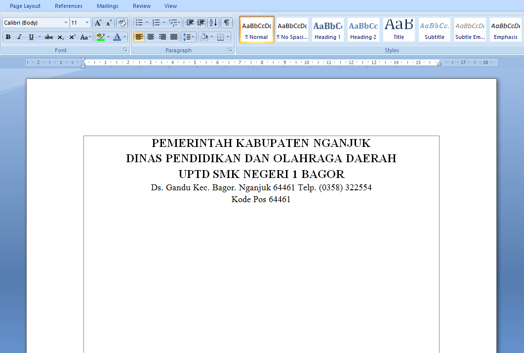 Detail Membuat Kop Surat Di Word 2010 Nomer 43