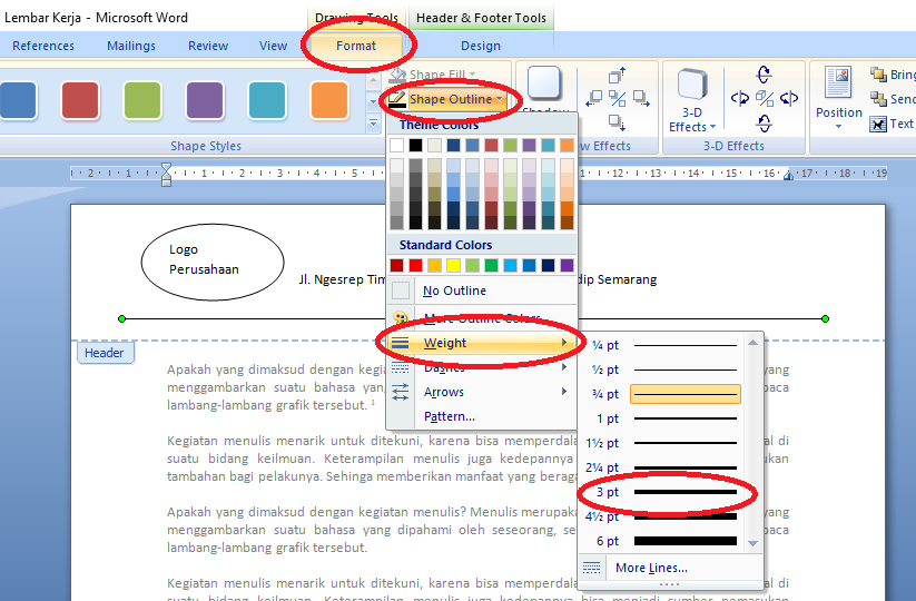 Detail Membuat Kop Surat Word 2010 Nomer 23