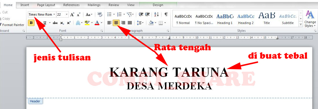 Detail Membuat Kop Surat Word 2010 Nomer 28