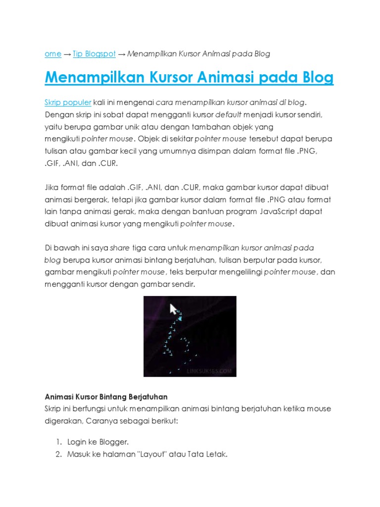 Detail Membuat Kursor Gambar Di Blog Nomer 28