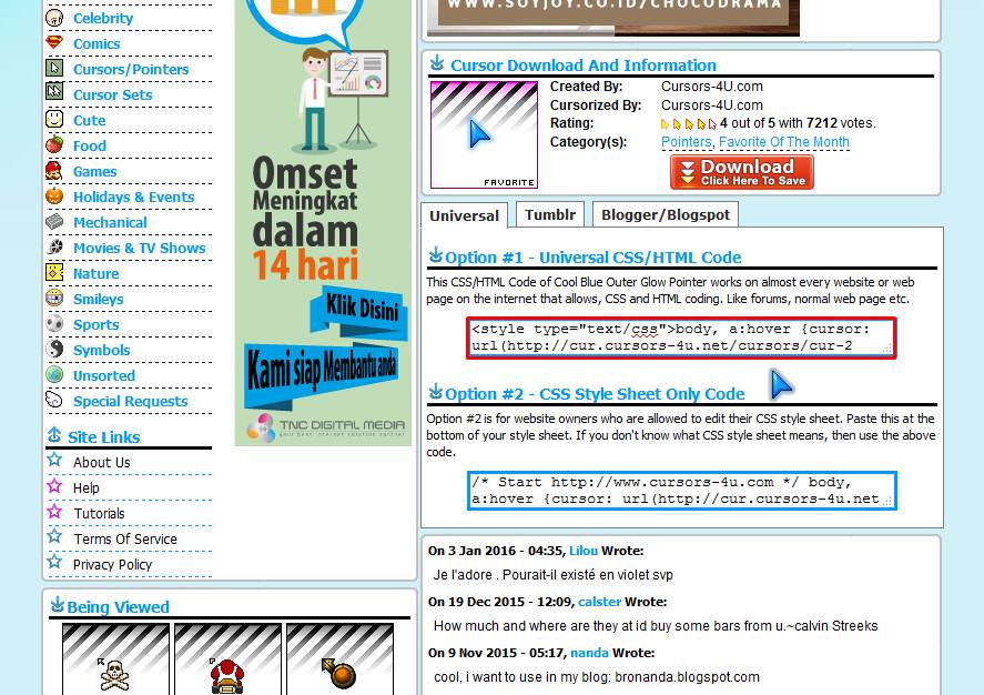 Detail Membuat Kursor Gambar Di Blog Nomer 6