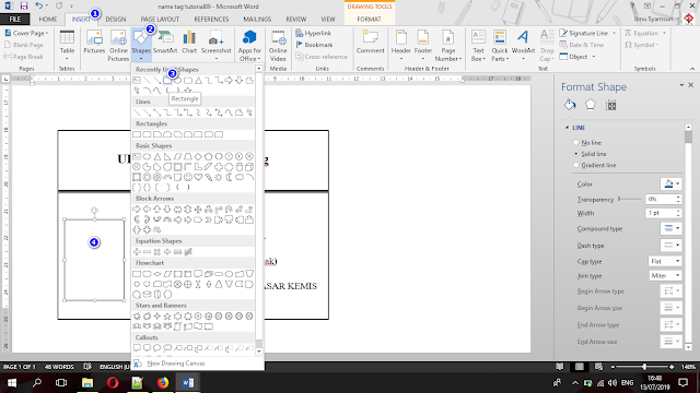 Detail Membuat Name Tag Di Word Nomer 12