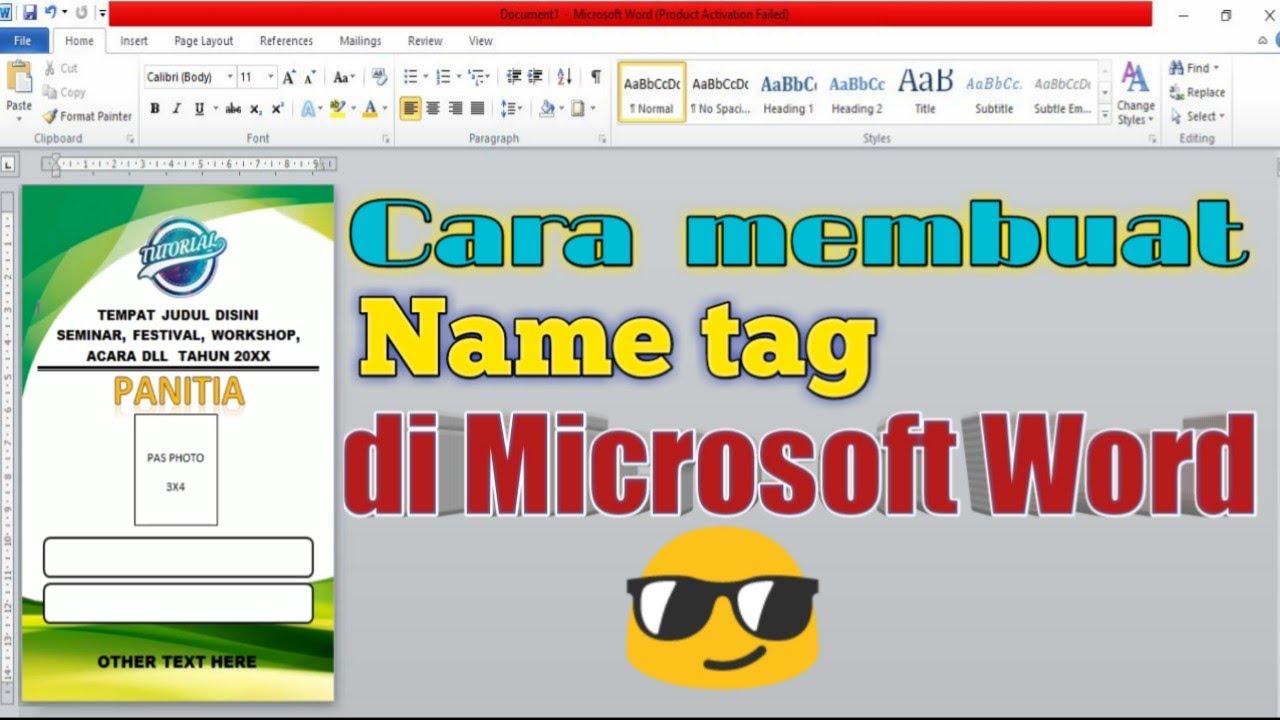 Detail Membuat Name Tag Di Word Nomer 14