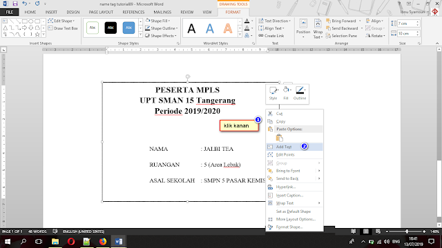 Detail Membuat Name Tag Di Word Nomer 3