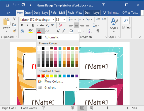 Detail Membuat Name Tag Di Word Nomer 39
