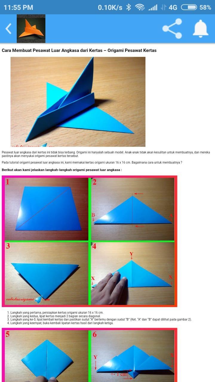 Detail Membuat Pesawat Dari Kertas Origami Nomer 33
