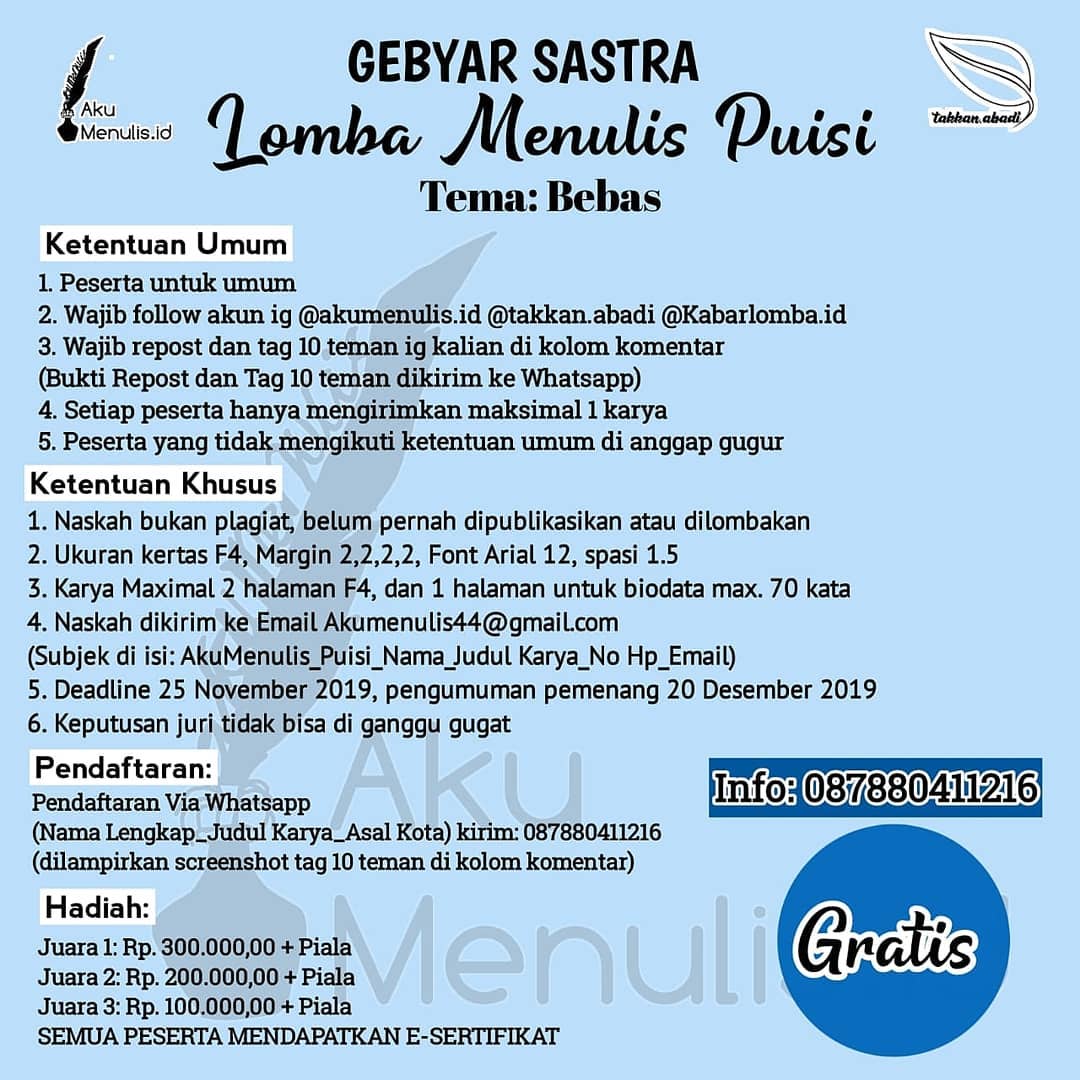 Detail Membuat Puisi Bebas Nomer 41