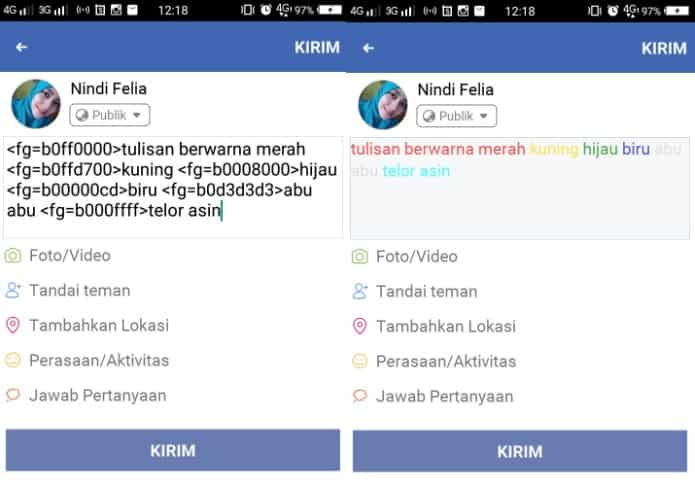 Detail Membuat Status Fb Berwarna Nomer 17