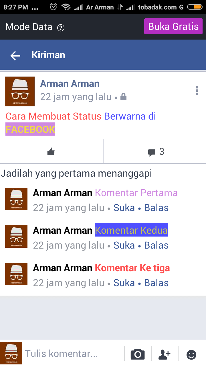 Detail Membuat Status Fb Berwarna Nomer 28